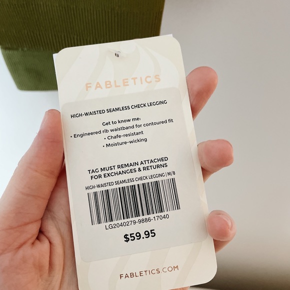 Fabletics High-Waisted Seamless Check Legging - Thyme Green - Picture 3 of 3